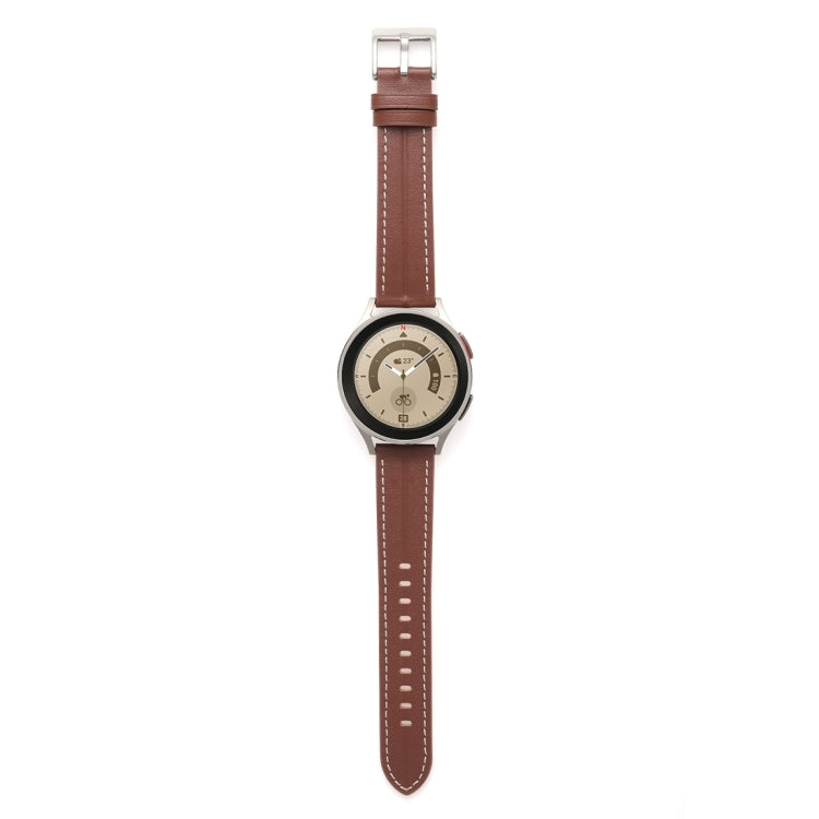 20mm Unusual Fluted Leather Watch Band(Brown) - 20mm Bands by buy2fix | Online Shopping UK | buy2fix