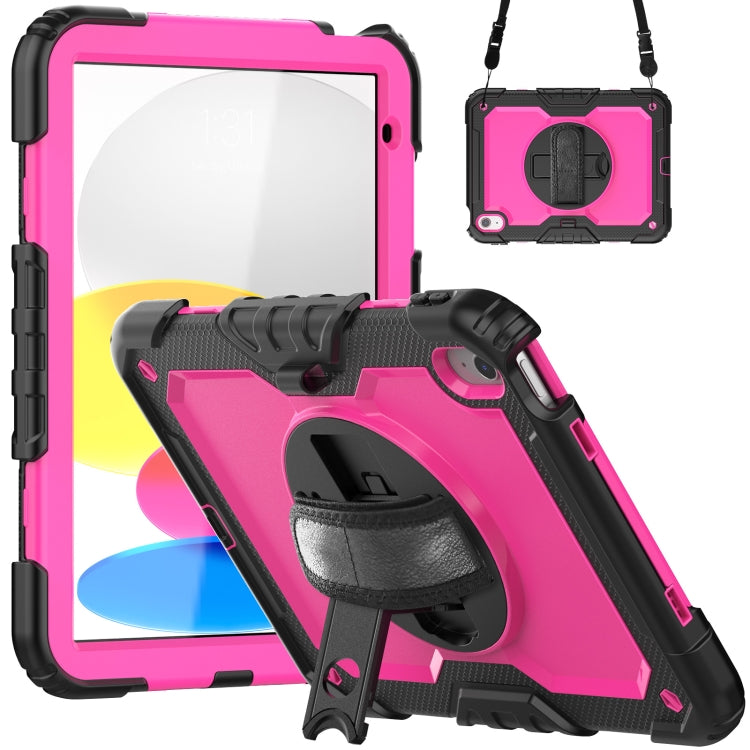 For iPad 2025 / 2022 Silicone + PC Full Body Protection Tablet Case(Rose Red + Black) - iPad 2025 / 2022 Cases by buy2fix | Online Shopping UK | buy2fix