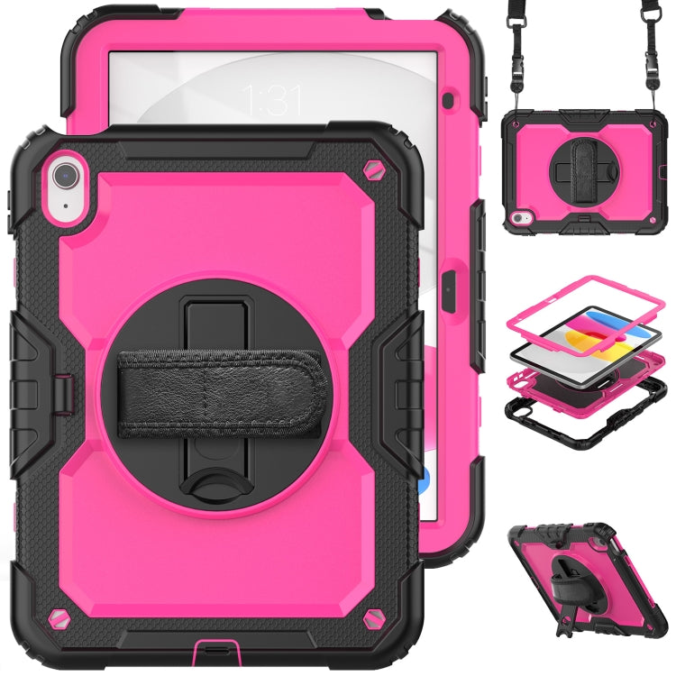 For iPad 2025 / 2022 Silicone + PC Full Body Protection Tablet Case(Rose Red + Black) - iPad 2025 / 2022 Cases by buy2fix | Online Shopping UK | buy2fix