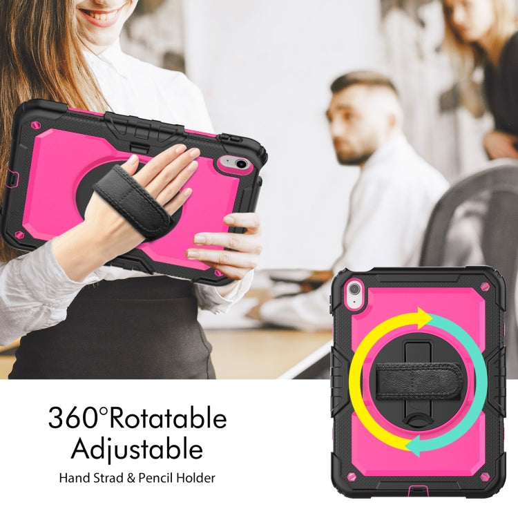 For iPad 2025 / 2022 Silicone + PC Full Body Protection Tablet Case(Rose Red + Black) - iPad 2025 / 2022 Cases by buy2fix | Online Shopping UK | buy2fix