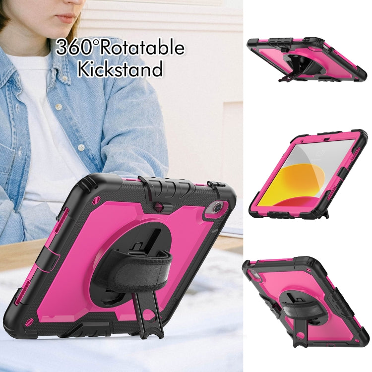 For iPad 2025 / 2022 Silicone + PC Full Body Protection Tablet Case(Rose Red + Black) - iPad 2025 / 2022 Cases by buy2fix | Online Shopping UK | buy2fix