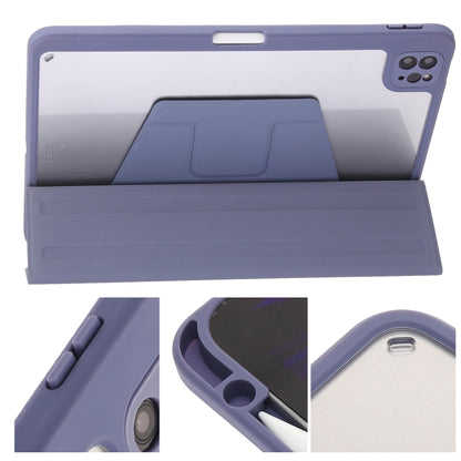 For iPad Pro 11 2022 / 2021 / 2020 / 2018 / Air 2022 / 2020 10.9 3-Fold 360 Rotation Acrylic Leather Smart Tablet Case(Lavender Purple Gray) - iPad Pro 11 (2022/2021) Cases by buy2fix | Online Shopping UK | buy2fix