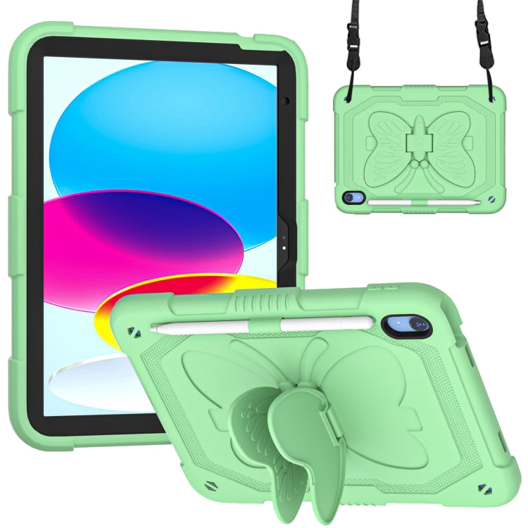 For iPad 2025 / 2022 Butterfly Kickstand Heavy Duty Hard Rugged Tablet Case(Fresh Green) - iPad 2025 / 2022 Cases by buy2fix | Online Shopping UK | buy2fix