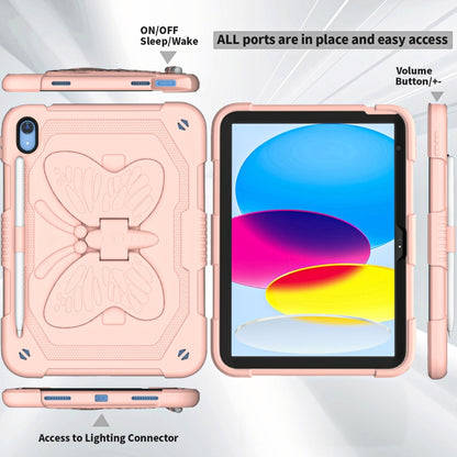For iPad 2025 / 2022 Butterfly Kickstand Heavy Duty Hard Rugged Tablet Case(Rose Pink) - iPad 2025 / 2022 Cases by buy2fix | Online Shopping UK | buy2fix