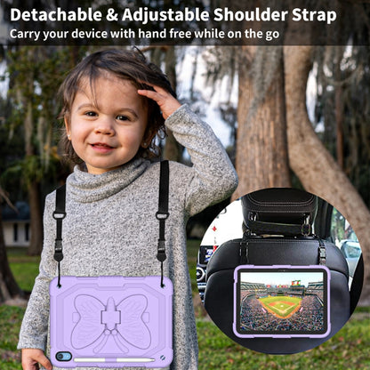 For iPad 2025 / 2022 Butterfly Kickstand Heavy Duty Hard Rugged Tablet Case(Light Purple) - iPad 2025 / 2022 Cases by buy2fix | Online Shopping UK | buy2fix