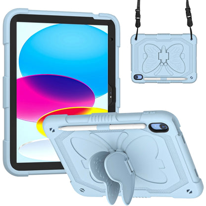 For iPad 2025 / 2022 Butterfly Kickstand Heavy Duty Hard Rugged Tablet Case(Ice Blue) - iPad 2025 / 2022 Cases by buy2fix | Online Shopping UK | buy2fix