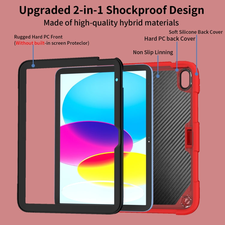 For iPad 2025 / 2022 Butterfly Kickstand Heavy Duty Hard Rugged Tablet Case(Red) - iPad 2025 / 2022 Cases by buy2fix | Online Shopping UK | buy2fix