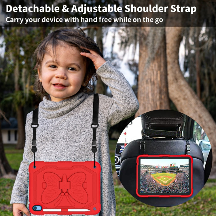 For iPad 2025 / 2022 Butterfly Kickstand Heavy Duty Hard Rugged Tablet Case(Red) - iPad 2025 / 2022 Cases by buy2fix | Online Shopping UK | buy2fix