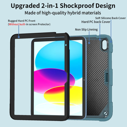 For iPad 2025 / 2022 Butterfly Kickstand Heavy Duty Hard Rugged Tablet Case(Dark Green) - iPad 2025 / 2022 Cases by buy2fix | Online Shopping UK | buy2fix