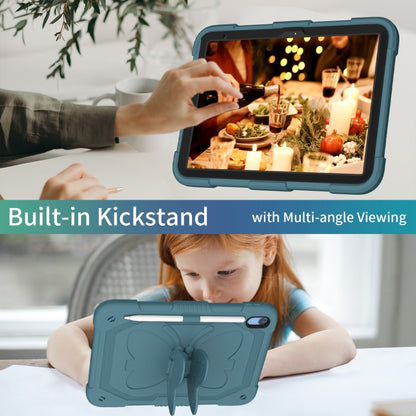For iPad 2025 / 2022 Butterfly Kickstand Heavy Duty Hard Rugged Tablet Case(Dark Green) - iPad 2025 / 2022 Cases by buy2fix | Online Shopping UK | buy2fix