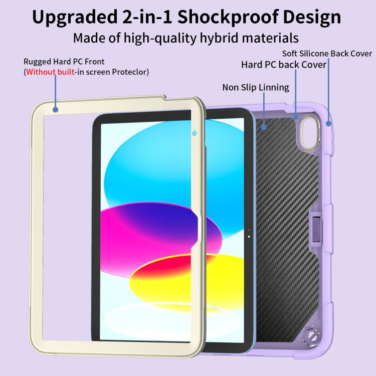 For iPad 2025 / 2022 Butterfly Kickstand Heavy Duty Hard Rugged Tablet Case(Gream Light Purple) - iPad 2025 / 2022 Cases by buy2fix | Online Shopping UK | buy2fix