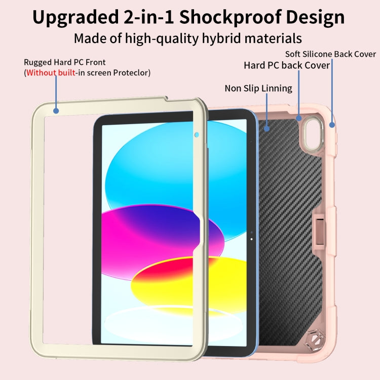 For iPad 2025 / 2022 Butterfly Kickstand Heavy Duty Hard Rugged Tablet Case(Gream Rose Pink) - iPad 2025 / 2022 Cases by buy2fix | Online Shopping UK | buy2fix