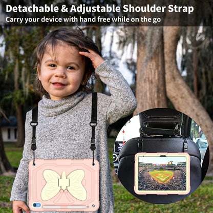 For iPad 2025 / 2022 Butterfly Kickstand Heavy Duty Hard Rugged Tablet Case(Gream Rose Pink) - iPad 2025 / 2022 Cases by buy2fix | Online Shopping UK | buy2fix