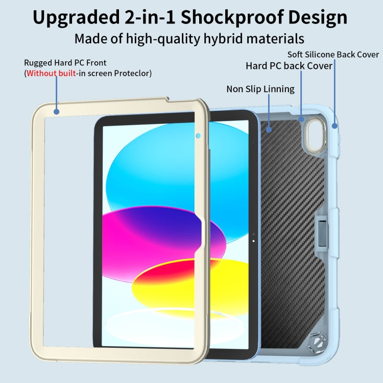 For iPad 2025 / 2022 Butterfly Kickstand Heavy Duty Hard Rugged Tablet Case(Gream Ice Blue) - iPad 2025 / 2022 Cases by buy2fix | Online Shopping UK | buy2fix