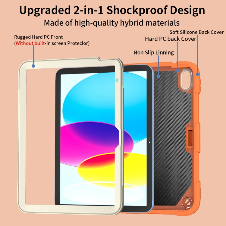 For iPad 2025 / 2022 Butterfly Kickstand Heavy Duty Hard Rugged Tablet Case(Gream Gold Orange) - iPad 2025 / 2022 Cases by buy2fix | Online Shopping UK | buy2fix