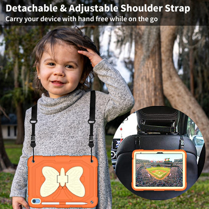 For iPad 2025 / 2022 Butterfly Kickstand Heavy Duty Hard Rugged Tablet Case(Gream Gold Orange) - iPad 2025 / 2022 Cases by buy2fix | Online Shopping UK | buy2fix