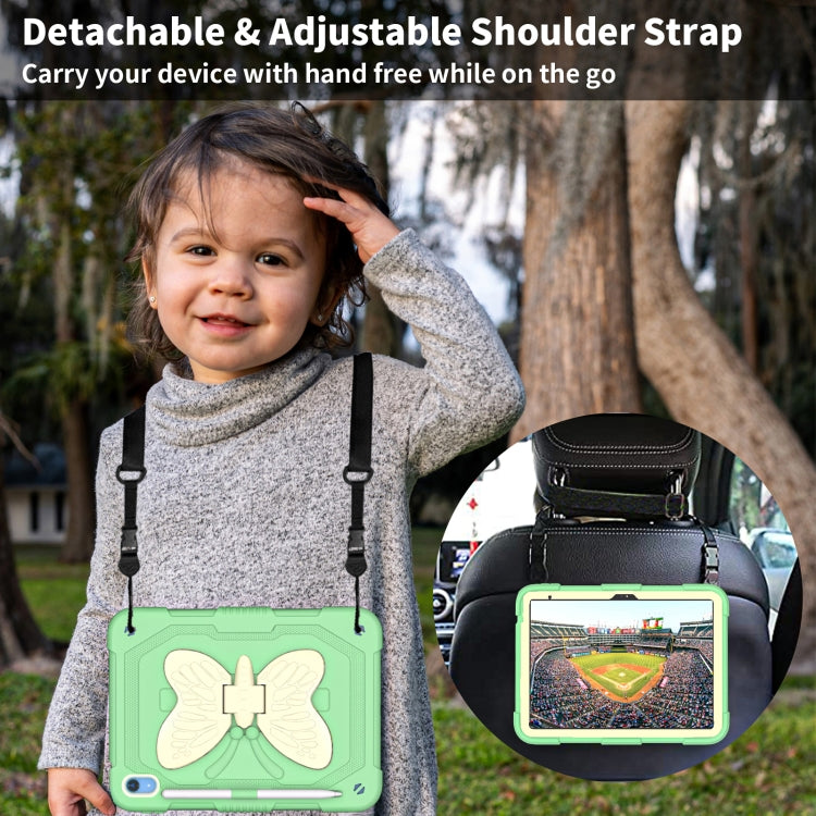 For iPad 2025 / 2022 Butterfly Kickstand Heavy Duty Hard Rugged Tablet Case(Gream Fresh Green) - iPad 2025 / 2022 Cases by buy2fix | Online Shopping UK | buy2fix