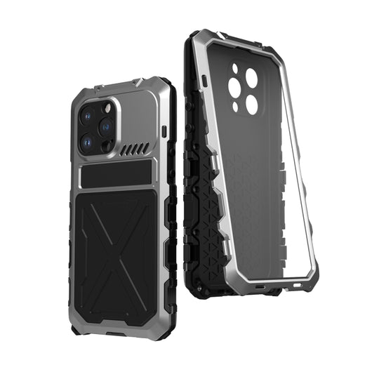 For iPhone 14 Pro Max R-JUST Life Waterproof Dustproof Shockproof Phone Case(Silver)