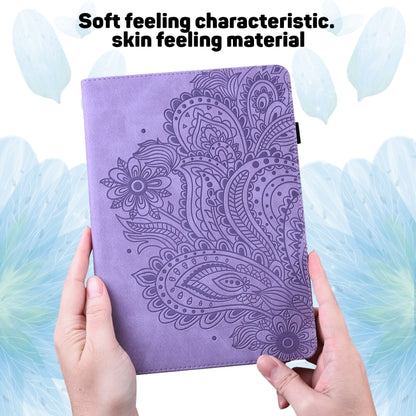 For iPad 2025 / 2022 Peacock Embossed Pattern Leather Tablet Case(Purple) - iPad 2025 / 2022 Cases by buy2fix | Online Shopping UK | buy2fix