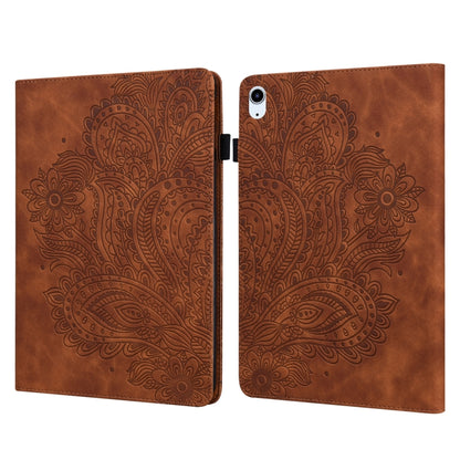 For iPad 2025 / 2022 Peacock Embossed Pattern Leather Tablet Case(Brown) - iPad 2025 / 2022 Cases by buy2fix | Online Shopping UK | buy2fix