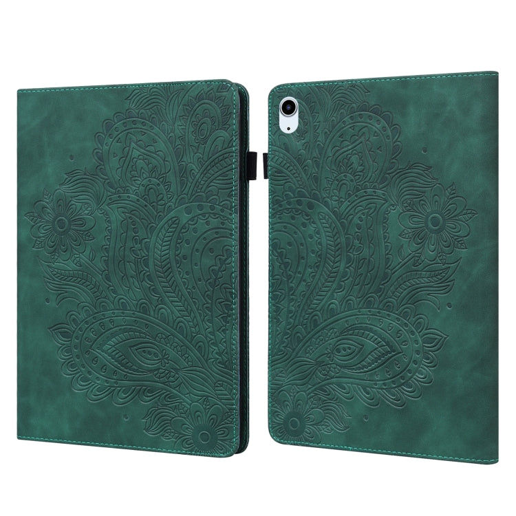 For iPad 2025 / 2022 Peacock Embossed Pattern Leather Tablet Case(Green) - iPad 2025 / 2022 Cases by buy2fix | Online Shopping UK | buy2fix