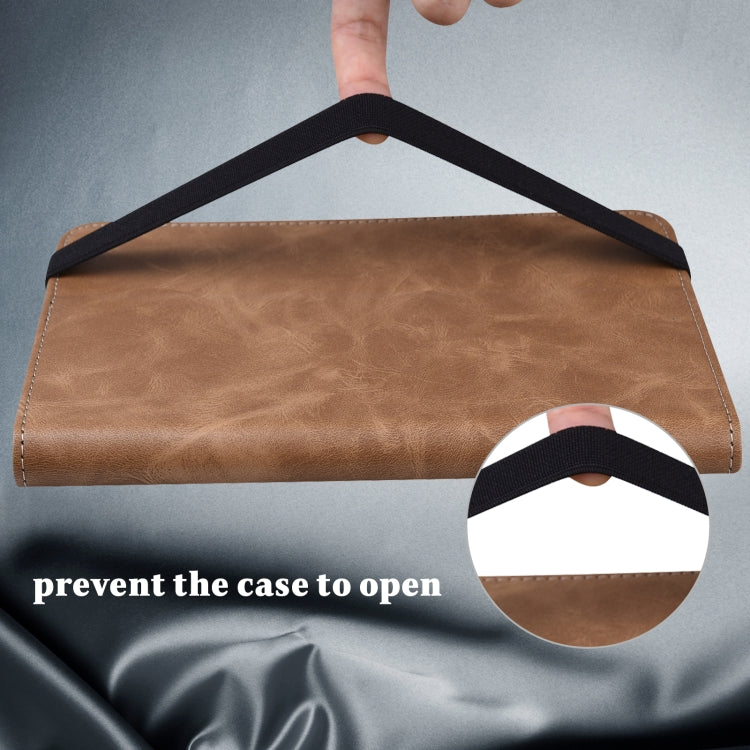 For iPad 2025 / 2022 Solid Color Embossed Striped Leather Tablet Case(Brown) - iPad 2025 / 2022 Cases by buy2fix | Online Shopping UK | buy2fix