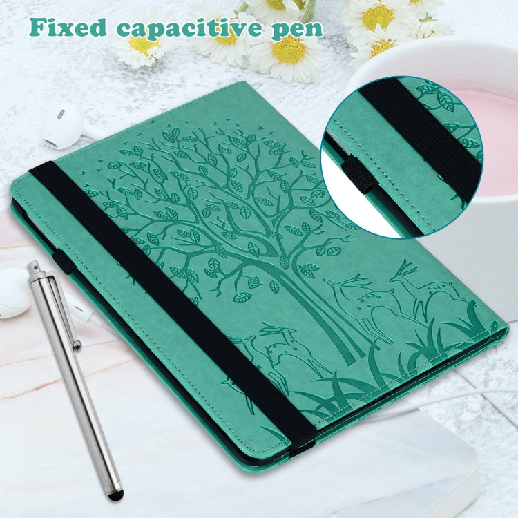 For iPad 2025 / 2022 Tree & Deer Embossed Leather Tablet Case(Green) - iPad 2025 / 2022 Cases by buy2fix | Online Shopping UK | buy2fix