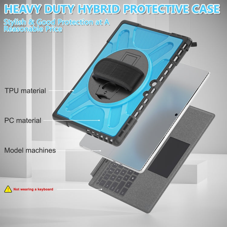 For MicroSoft Surface Pro 9 / 10 / 11 Rotatable Kickstand Grip Shockproof Tablet Case(Blue) - Others by buy2fix | Online Shopping UK | buy2fix