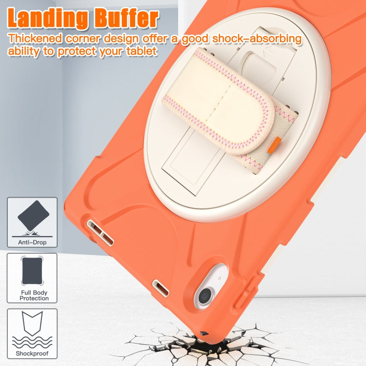 For iPad 2025 / 2022 Rotatable Kickstand Grip Heavy Duty Hard Rugged Tablet Case(Coral Orange) - iPad 2025 / 2022 Cases by buy2fix | Online Shopping UK | buy2fix