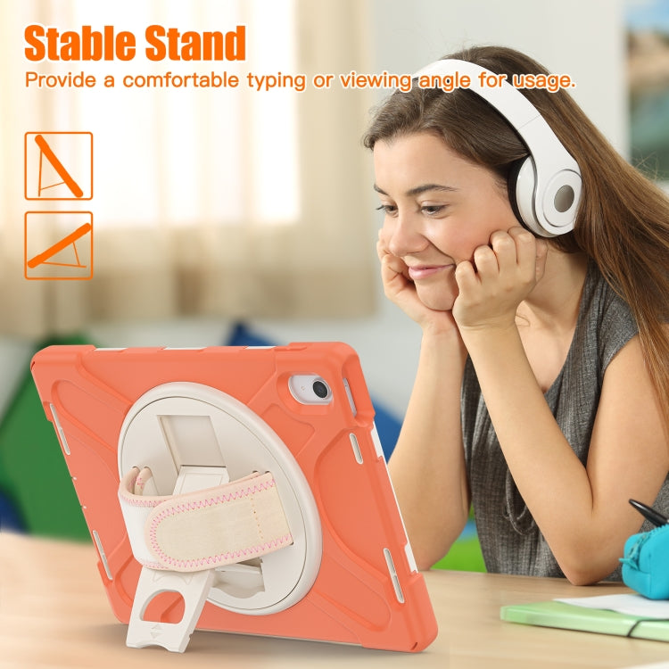 For iPad 2025 / 2022 Rotatable Kickstand Grip Heavy Duty Hard Rugged Tablet Case(Coral Orange) - iPad 2025 / 2022 Cases by buy2fix | Online Shopping UK | buy2fix