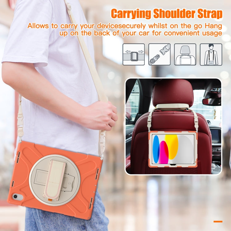 For iPad 2025 / 2022 Rotatable Kickstand Grip Heavy Duty Hard Rugged Tablet Case(Coral Orange) - iPad 2025 / 2022 Cases by buy2fix | Online Shopping UK | buy2fix