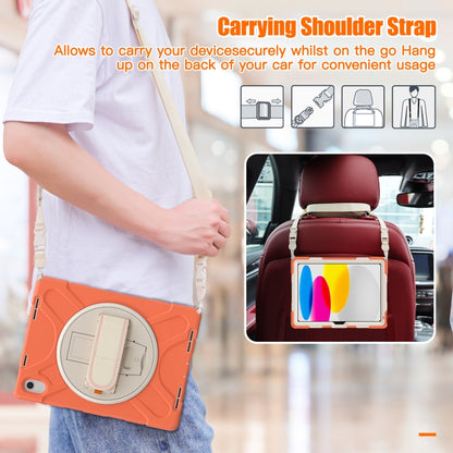 For iPad 2025 / 2022 Rotatable Kickstand Grip Heavy Duty Hard Rugged Tablet Case(Coral Orange) - iPad 2025 / 2022 Cases by buy2fix | Online Shopping UK | buy2fix
