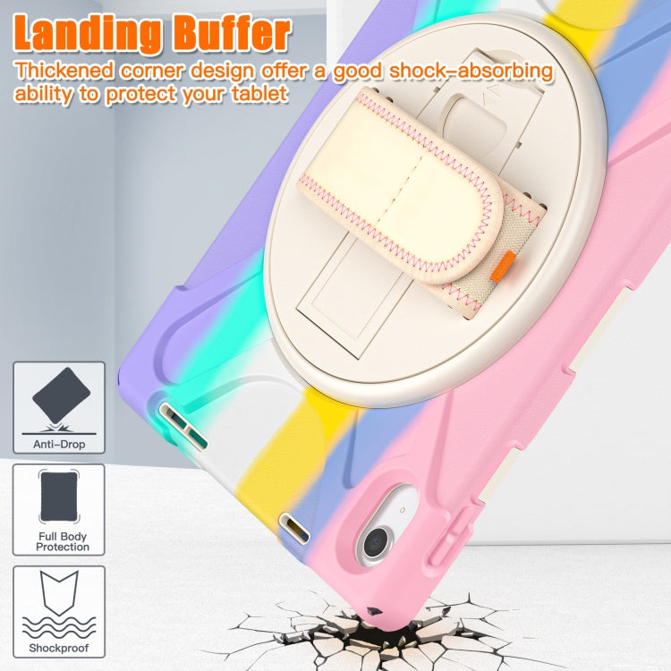 For iPad 2025 / 2022 Rotatable Kickstand Grip Heavy Duty Hard Rugged Tablet Case(Colorful Pink) - iPad 2025 / 2022 Cases by buy2fix | Online Shopping UK | buy2fix