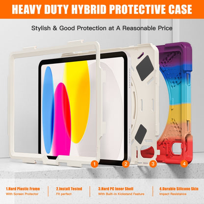 For iPad 2025 / 2022 Rotatable Kickstand Grip Heavy Duty Hard Rugged Tablet Case(Colorful Red) - iPad 2025 / 2022 Cases by buy2fix | Online Shopping UK | buy2fix