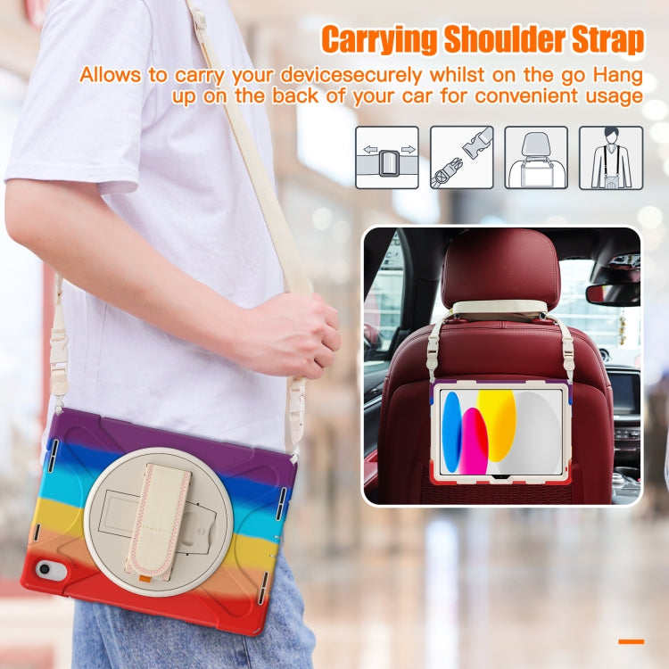 For iPad 2025 / 2022 Rotatable Kickstand Grip Heavy Duty Hard Rugged Tablet Case(Colorful Red) - iPad 2025 / 2022 Cases by buy2fix | Online Shopping UK | buy2fix