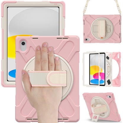 For iPad 2025 / 2022 Rotatable Kickstand Grip Heavy Duty Hard Rugged Tablet Case(Cherry Pink) - iPad 2025 / 2022 Cases by buy2fix | Online Shopping UK | buy2fix