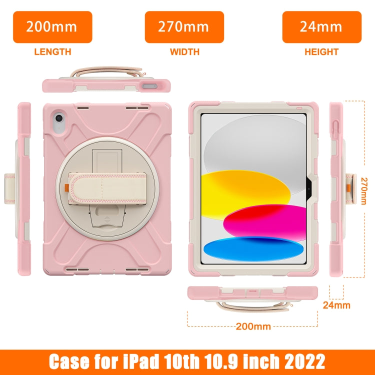 For iPad 2025 / 2022 Rotatable Kickstand Grip Heavy Duty Hard Rugged Tablet Case(Cherry Pink) - iPad 2025 / 2022 Cases by buy2fix | Online Shopping UK | buy2fix