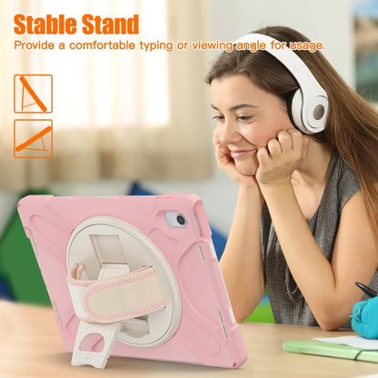 For iPad 2025 / 2022 Rotatable Kickstand Grip Heavy Duty Hard Rugged Tablet Case(Cherry Pink) - iPad 2025 / 2022 Cases by buy2fix | Online Shopping UK | buy2fix