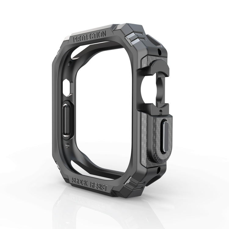 For Apple Watch Ultra 3 / 2 / 1 49mm TPU + PC Carbon Fiber Shockproof Case(Navy Blue) by buy2fix