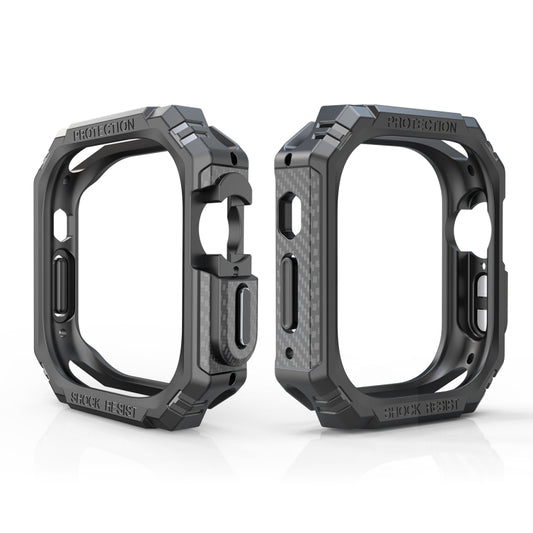 For Apple Watch Ultra 3 / 2 / 1 49mm TPU + PC Carbon Fiber Shockproof Case(Navy Blue) by buy2fix