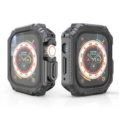 For Apple Watch Ultra 3 / 2 / 1 49mm TPU + PC Carbon Fiber Shockproof Case(Navy Blue) by buy2fix