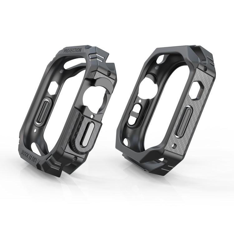For Apple Watch Ultra 3 / 2 / 1 49mm TPU + PC Carbon Fiber Shockproof Case(Navy Blue) by buy2fix