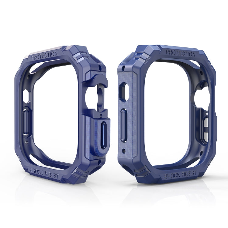For Apple Watch Ultra 3 / 2 / 1 49mm TPU + PC Carbon Fiber Shockproof Case(Blue) by buy2fix