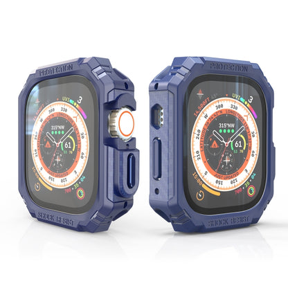 For Apple Watch Ultra 3 / 2 / 1 49mm TPU + PC Carbon Fiber Shockproof Case(Blue) by buy2fix