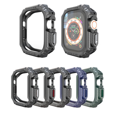 For Apple Watch Ultra 3 / 2 / 1 49mm TPU + PC Carbon Fiber Shockproof Case(Silver) by buy2fix