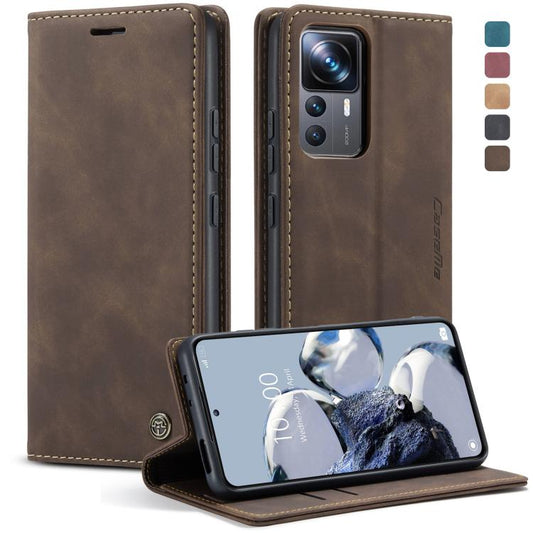 For Xiaomi 12T / 12T Pro CaseMe 013 Multifunctional Horizontal Flip Leather Phone Case(Coffee) - Xiaomi Cases by CaseMe | Online Shopping UK | buy2fix