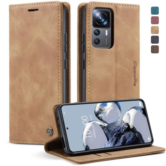 For Xiaomi 12T / 12T Pro CaseMe 013 Multifunctional Horizontal Flip Leather Phone Case(Brown) - Xiaomi Cases by CaseMe | Online Shopping UK | buy2fix