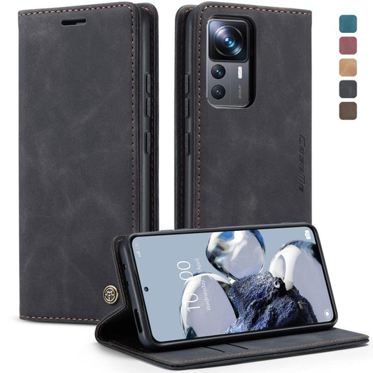 For Xiaomi 12T / 12T Pro CaseMe 013 Multifunctional Horizontal Flip Leather Phone Case(Black) - Xiaomi Cases by CaseMe | Online Shopping UK | buy2fix