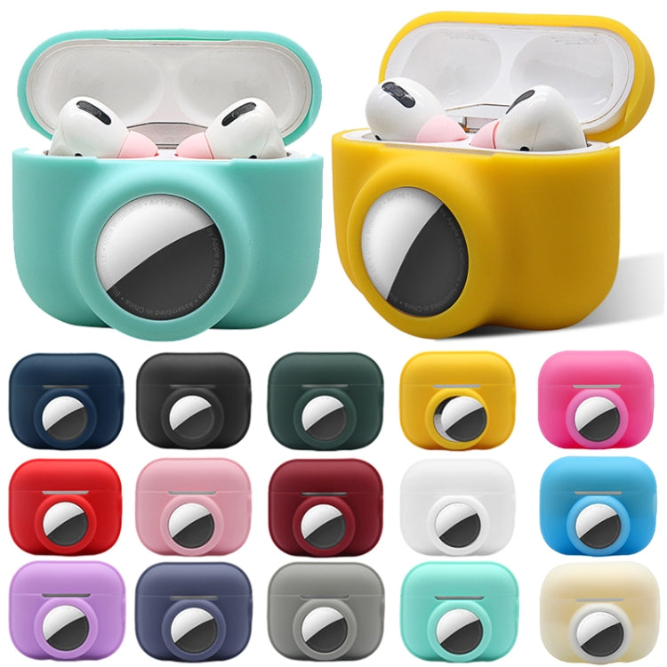 For AirPods Pro 2 / AirTag 2 in 1 Shockproof Full Coverage Silicone Protective Case(Black) by buy2fix