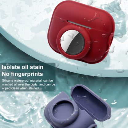 For AirPods Pro 2 / AirTag 2 in 1 Shockproof Full Coverage Silicone Protective Case(Black) by buy2fix